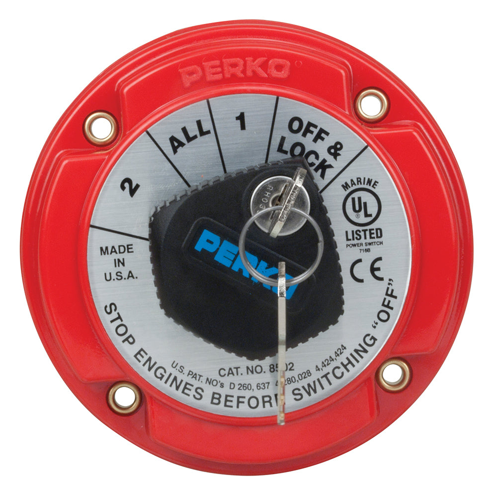 Interruptor selector de batería Perko de servicio medio con bloqueo con llave