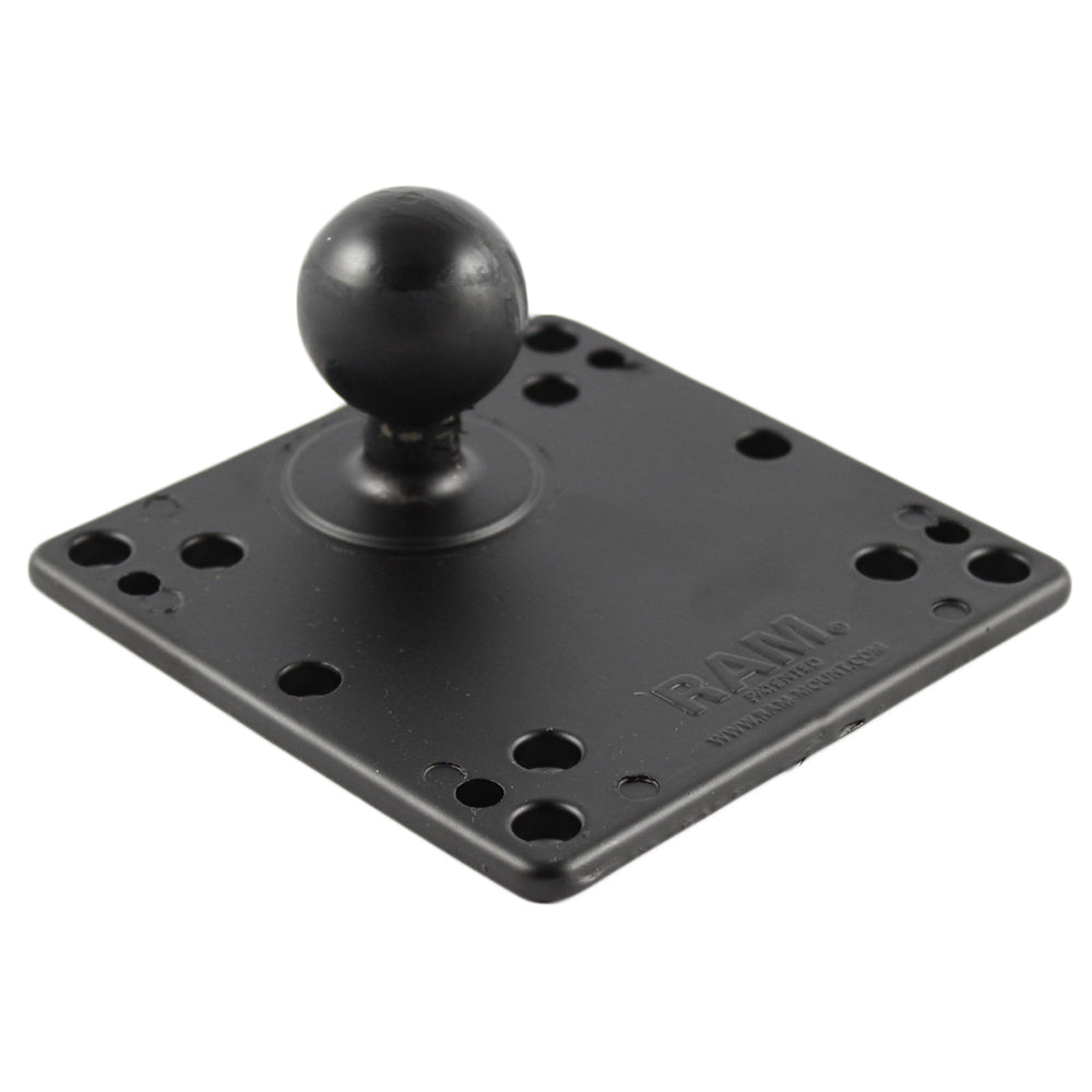 Base cuadrada de 4.75" RAM Mount con patrones de orificios VESA (4 x 75mm) (4 x 100mm) y bola de 1.5"