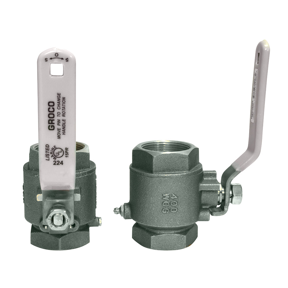 Válvula de esfera en línea GROCO de acero inoxidable NPT de 2"