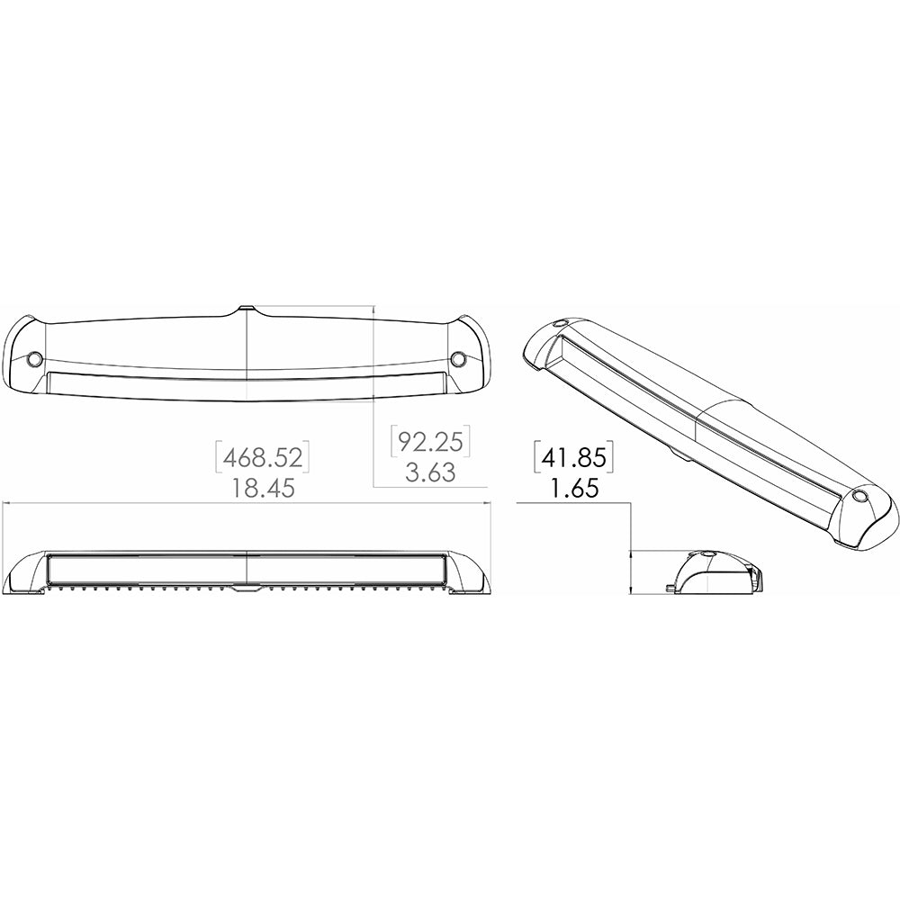 Barra de luz Lumitec Razor - Foco - Montaje empotrado - Blanca