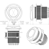 Luz LED subacuática Lumitec SeaBlaze Typhoon de bronce pasacasco - Espectro RGBW