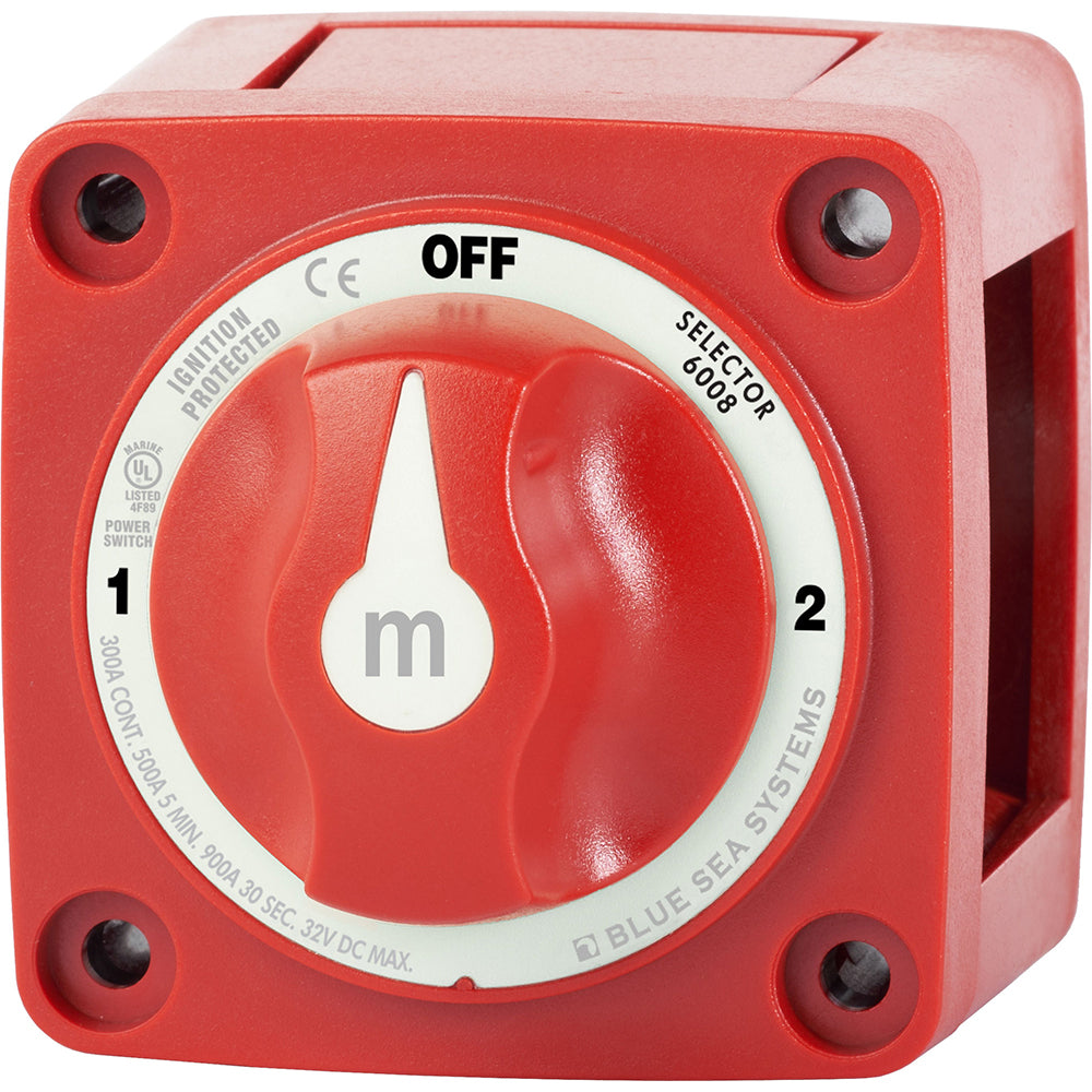 Blue Sea 6008 Interruptor de batería serie M, 3 posiciones - Rojo