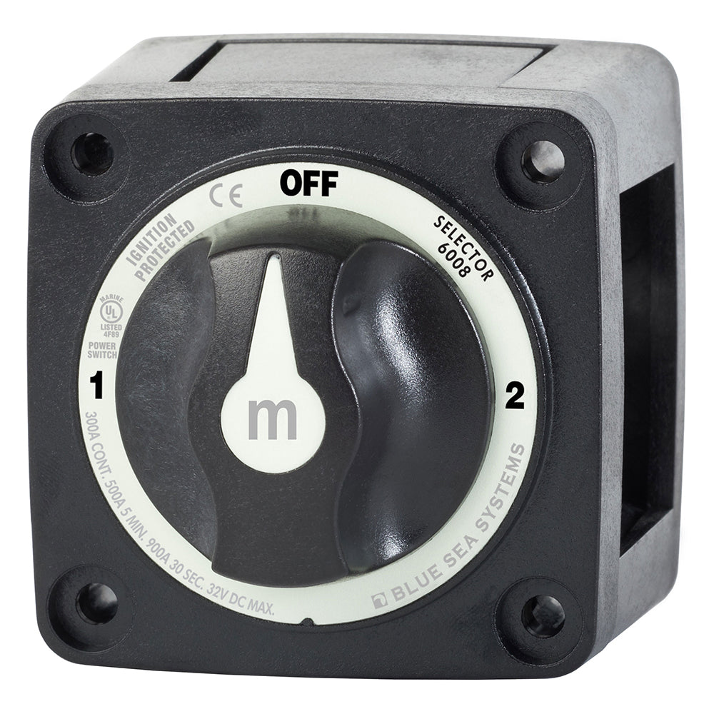 Interruptor de batería selector de 3 posiciones serie m de Blue Sea 6008200 - Negro