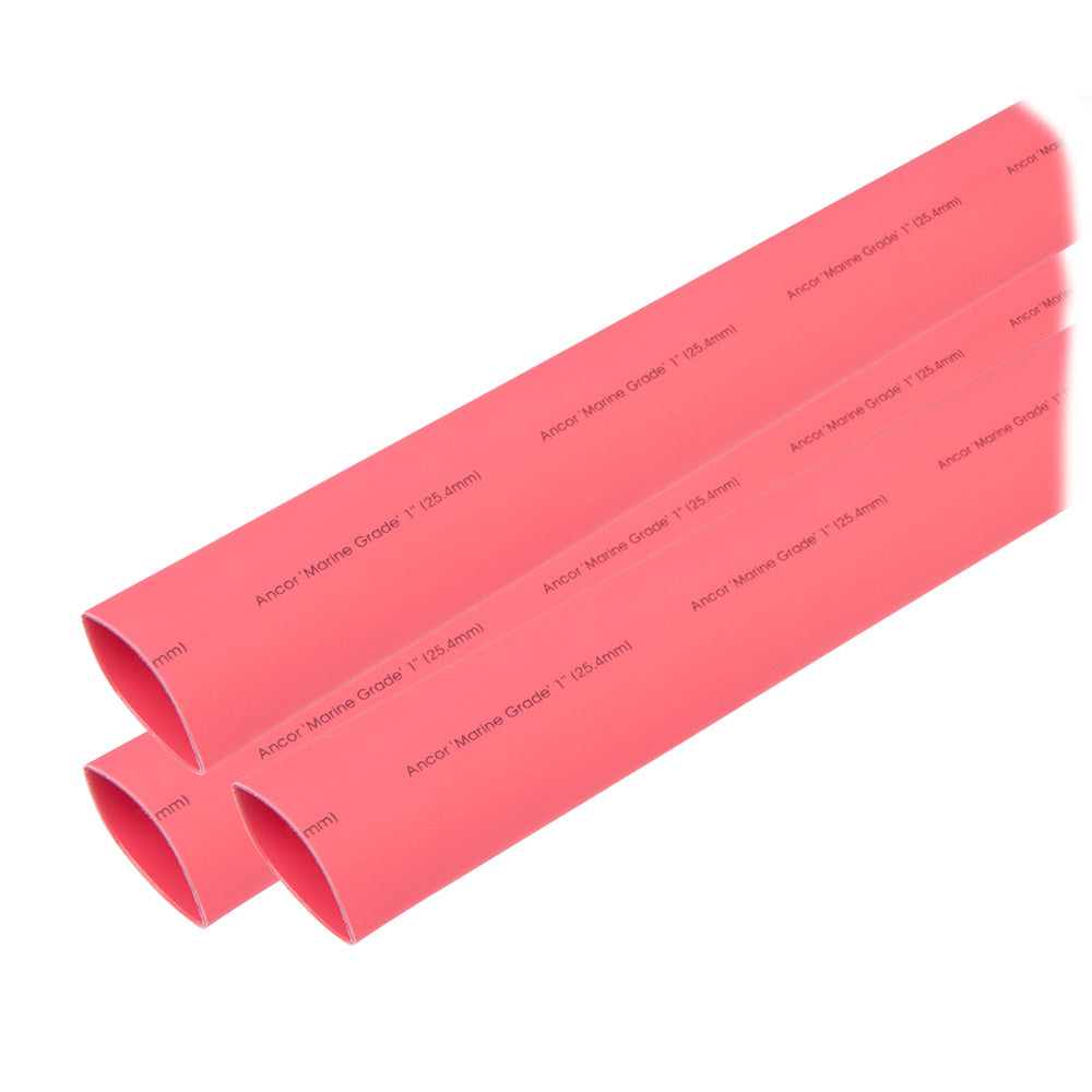 Ancor Tubo Termoretráctil de 1" x 3" - Rojo - 3 Piezas