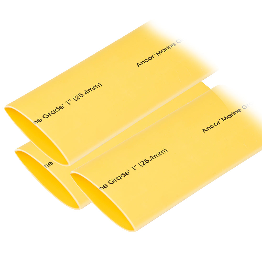 Tubo termorretráctil Ancor de 1" x 3" - Amarillo - 3 piezas