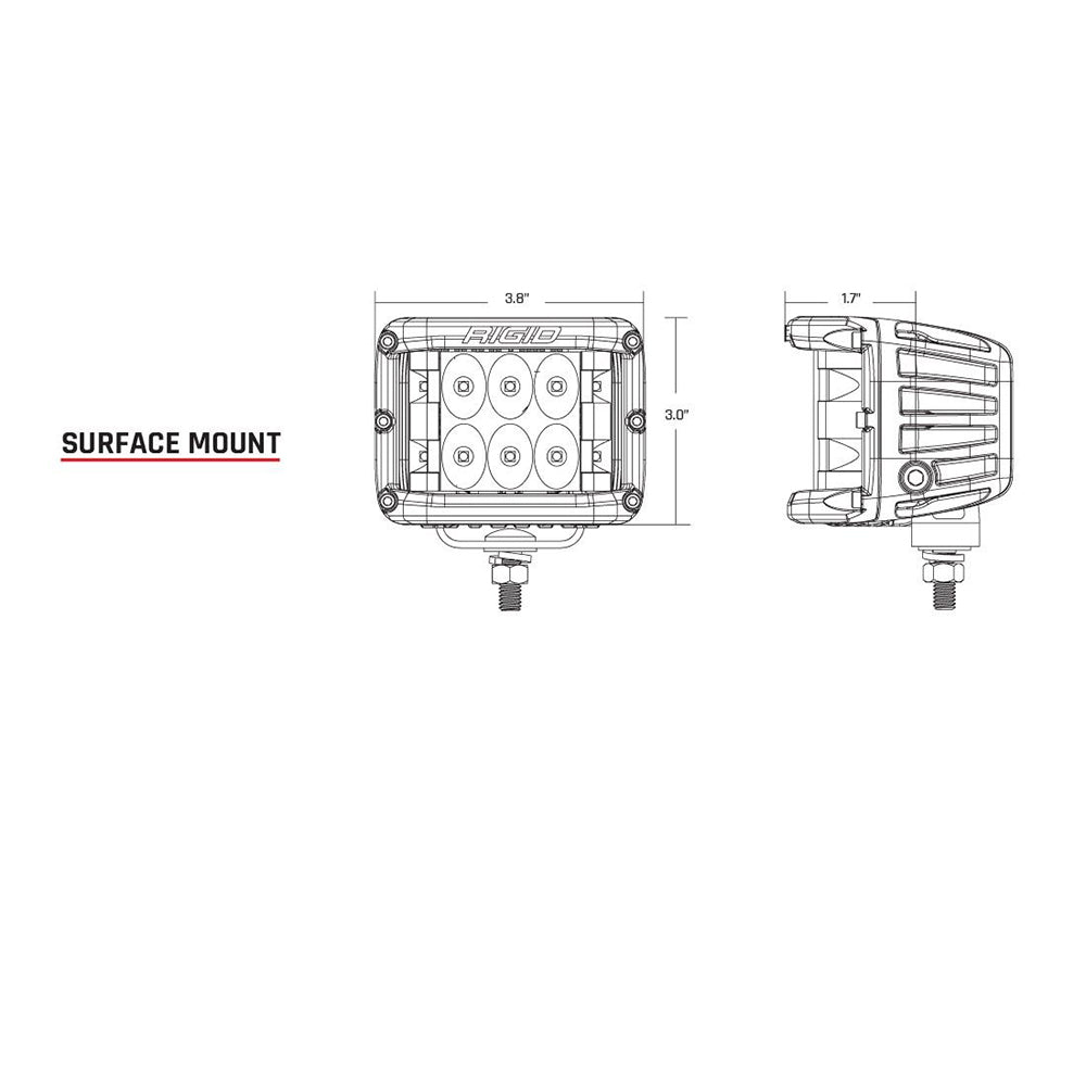 Trollmaster Mount RIGID Industries D-SS Series PRO Spot Surface Mount- Black – Amped Up ...