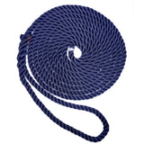 Cabo de amarre de 3 cordones New England Ropes Premium de 3/8" - Azul marino - 25'