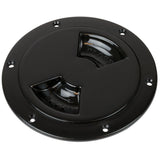 Placa de cubierta Sea-Dog de cuarto de vuelta suave - Negra - 5"