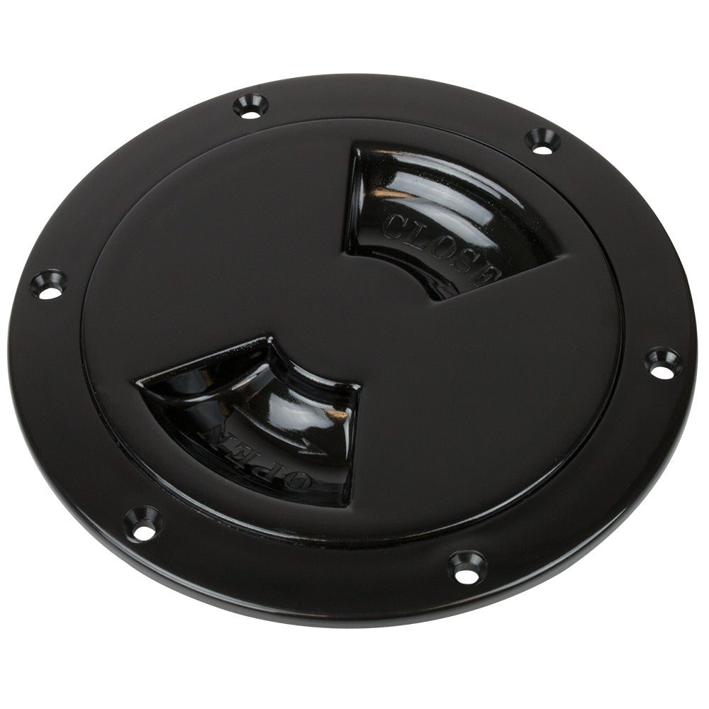 Placa de cubierta de cuarto de vuelta lisa Sea-Dog - Negro - 6"