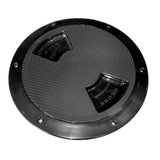 Placa de cubierta texturizada de cuarto de vuelta Sea-Dog con collar interno - Negro - 5"