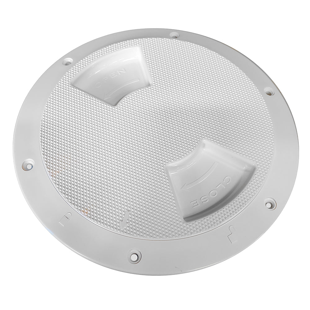 Tapa de cubierta Sea-Dog de cuarto de vuelta texturizada con anillo interno - Blanco - 6"