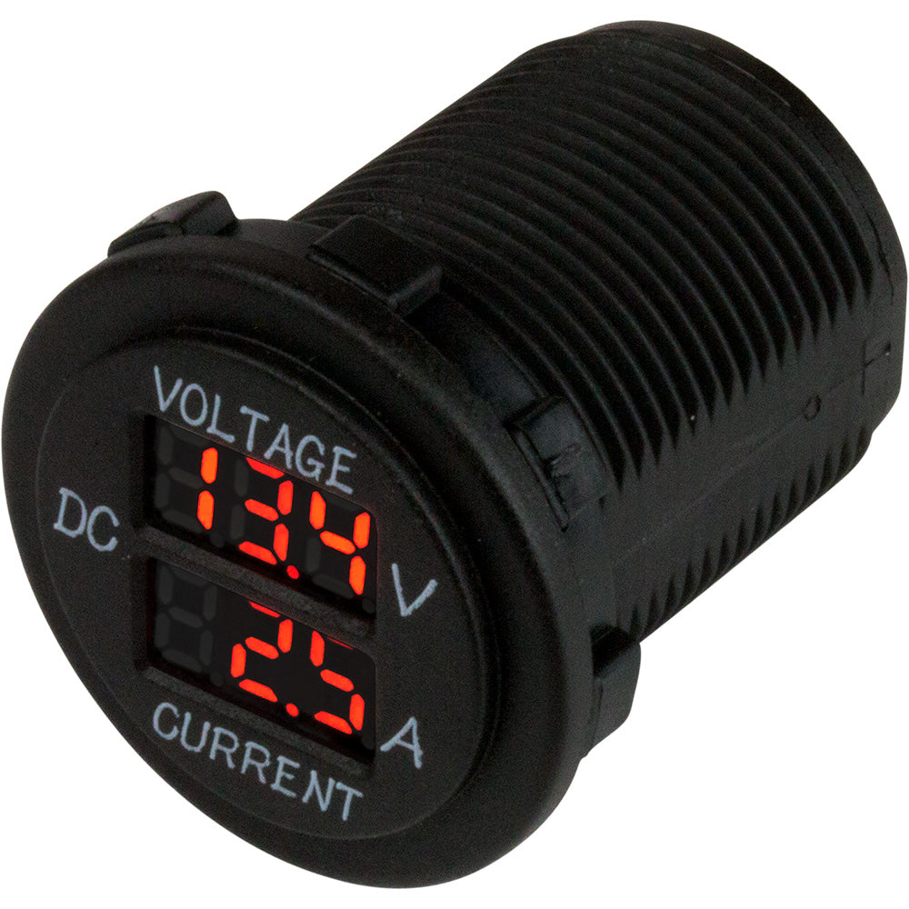 Medidor de voltaje y amperaje redondo Sea-Dog - 6V-30V y 0 Amp - 10 Amp