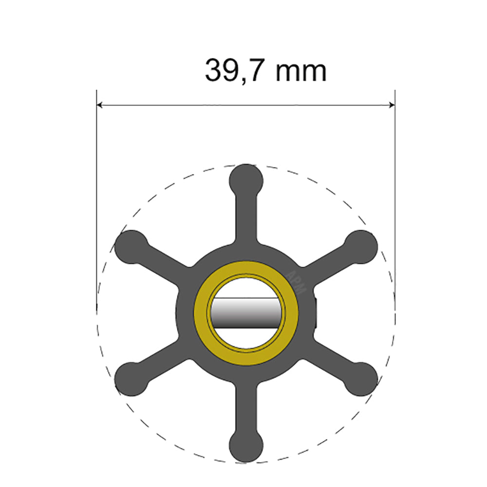 Kit de impulsor premium Albin Group - 39,7 x 9,5 x 19,2 mm - 6 paletas - Inserto de pasador