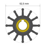 Kit de impulsor Premium Albin Group 62,5 x 16 x 32 mm - 12 paletas - Núcleo de chaveta