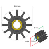 Kit de impulsor premium Albin Group 65 x 15,8 x 51 mm - 12 álabes - Inserto de chaveta
