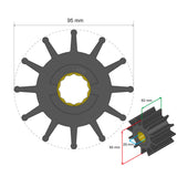 Impulsor Albin Group Premium - 95 x 25 x 63 mm - 12 álabes - Inserto estriado
