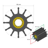 Kit de impulsor premium Albin Group 95 x 24 x 101,5 mm - 12 paletas - Inserto estriado
