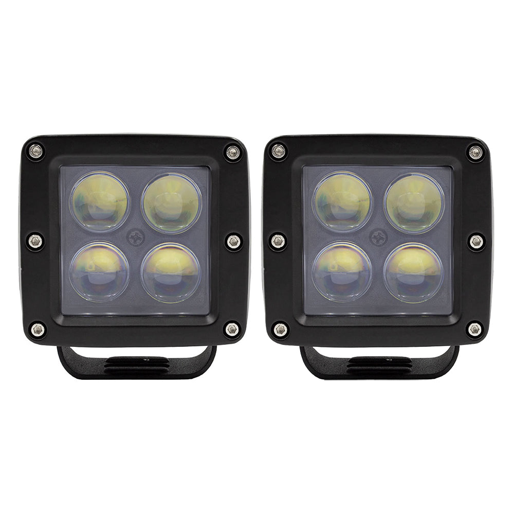 HEISE Luz de cubo LED de 3" y 4 luces - Paquete de 2