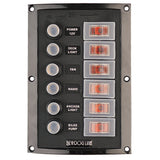 Panel de disyuntores con protector contra salpicaduras Sea-Dog - 6 circuitos