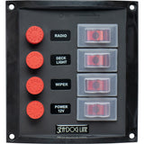 Panel de interruptores vertical con protector contra salpicaduras Sea-Dog - 4 interruptores