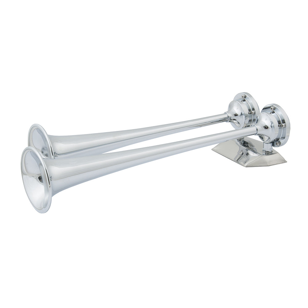 Bocina de aire de doble trompeta cromada de 12 V de Marinco