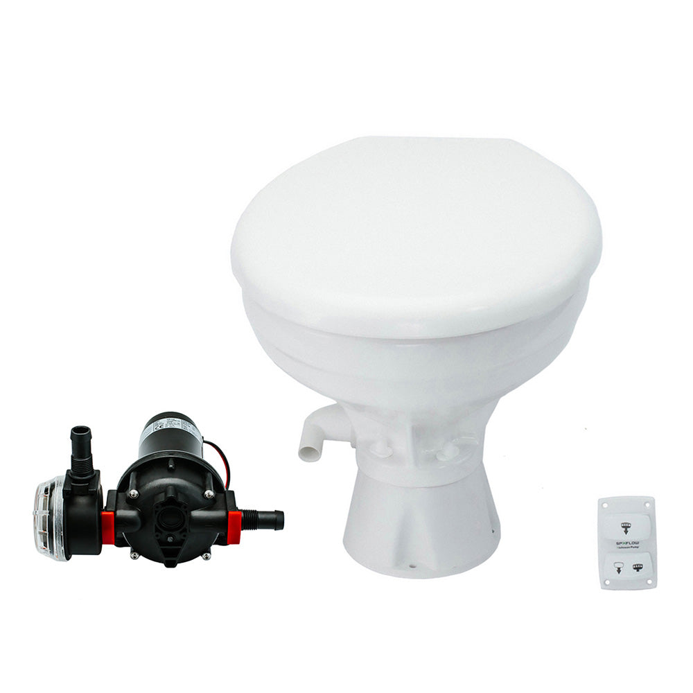 Johnson Pump AquaT Toilet Silent Electric Comfort - 12V w/Pump
