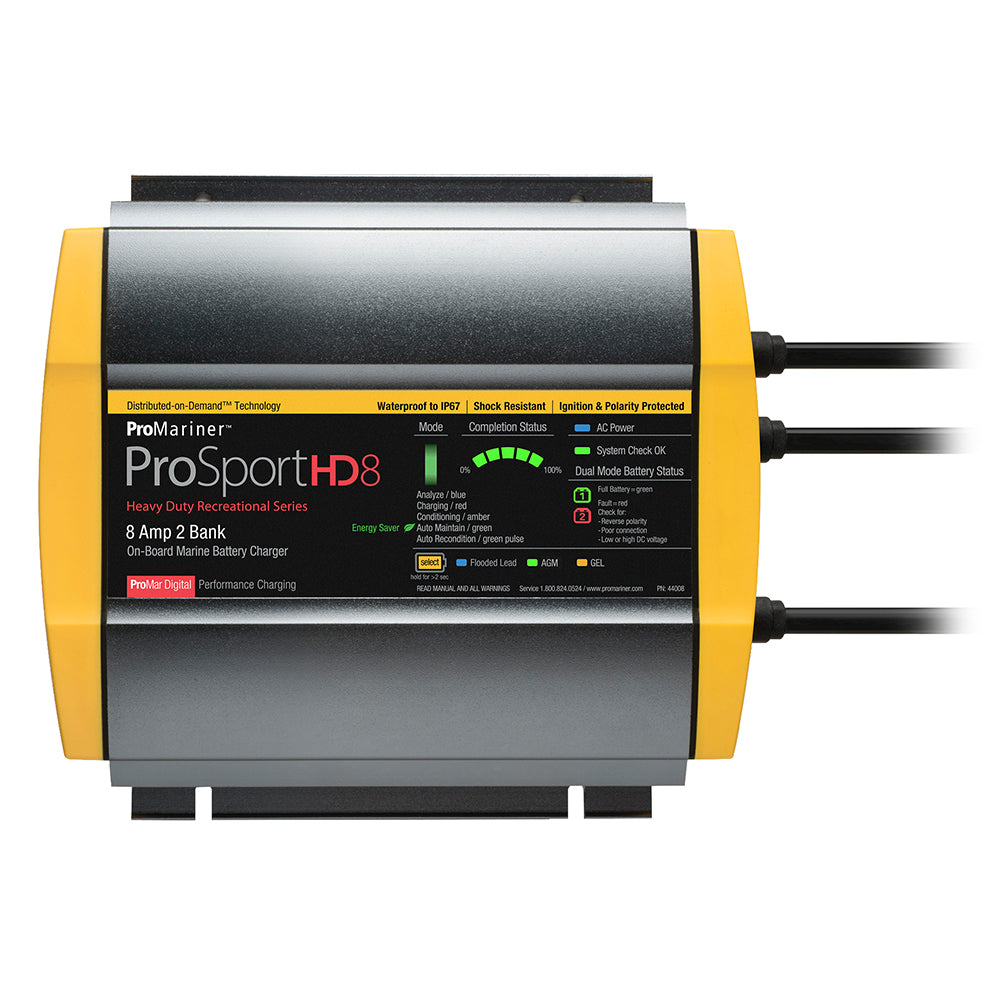 Cargador de baterías ProMariner ProSportHD 8 Gen 4 - 8 Amperios - 2 Bancos