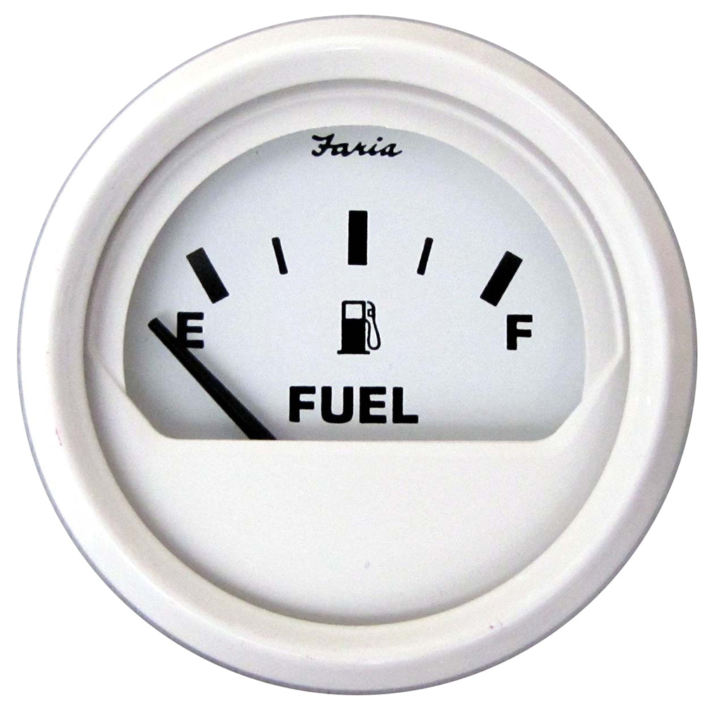 Indicador de nivel de combustible Faria Dress White de 2" (métrico)