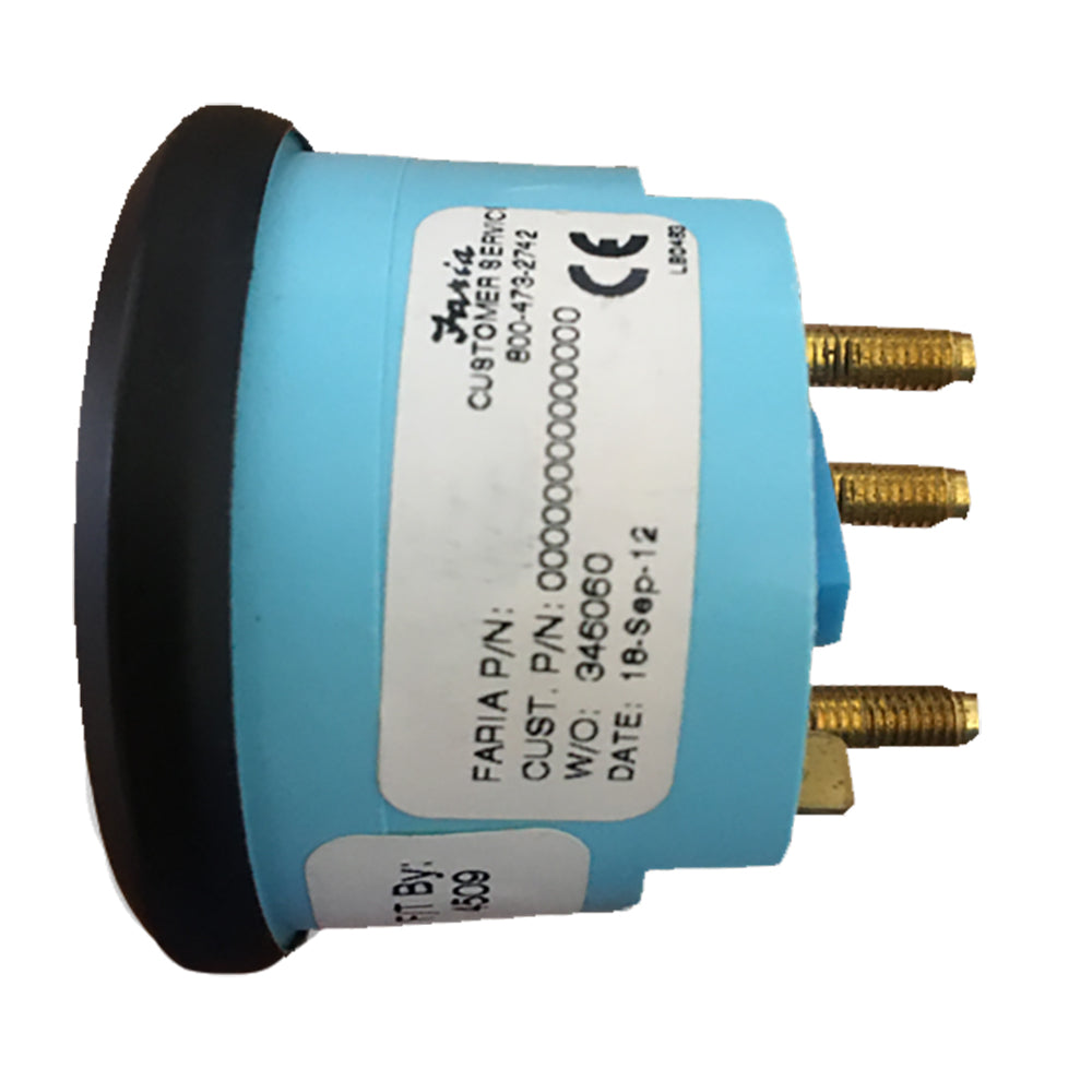 Indicador de temperatura de culata Faria Euro Black de 2" (60 a 220 °F) con sensor