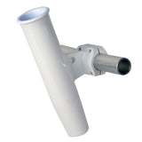 Portacañas horizontal con abrazadera de aluminio C.E. Smith, 1.66" DE - Recubrimiento en polvo blanco con funda