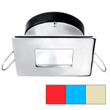Luz de montaje por resorte i2Systems Apeiron A1120 - Cuadrada/Cuadrada - Rojo, blanco cálido y azul - Cromo pulido
