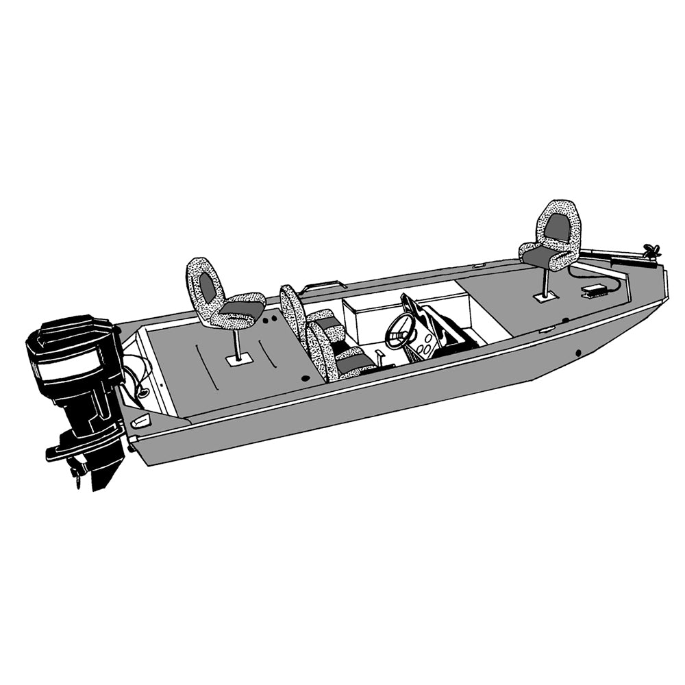 Funda para embarcación Carver Performance Poly-Guard con ajuste a medida para botes de pesca tipo Jon de 15.5' - Shadow Grass