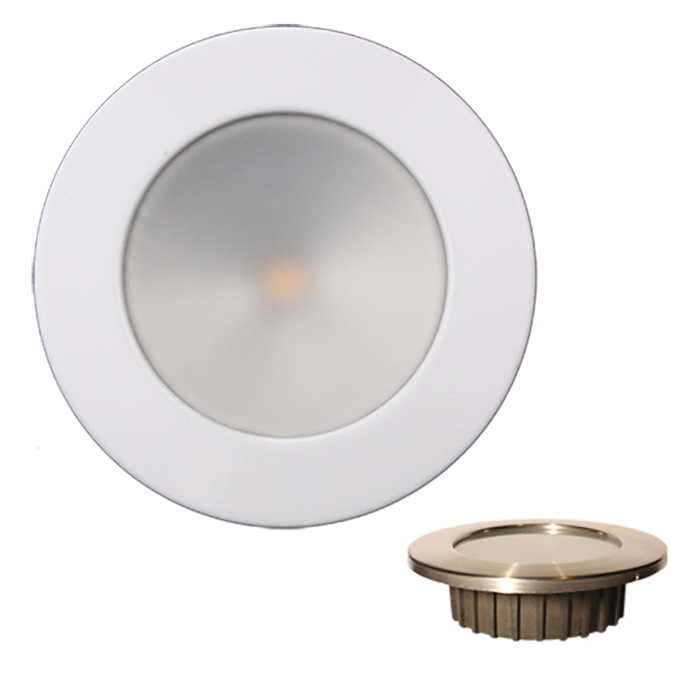 Luz empotrable Lunasea Gen3, blanco cálido, color completo RGBW, 3.5”, IP65, con marco de acero inoxidable blanco - 12VDC