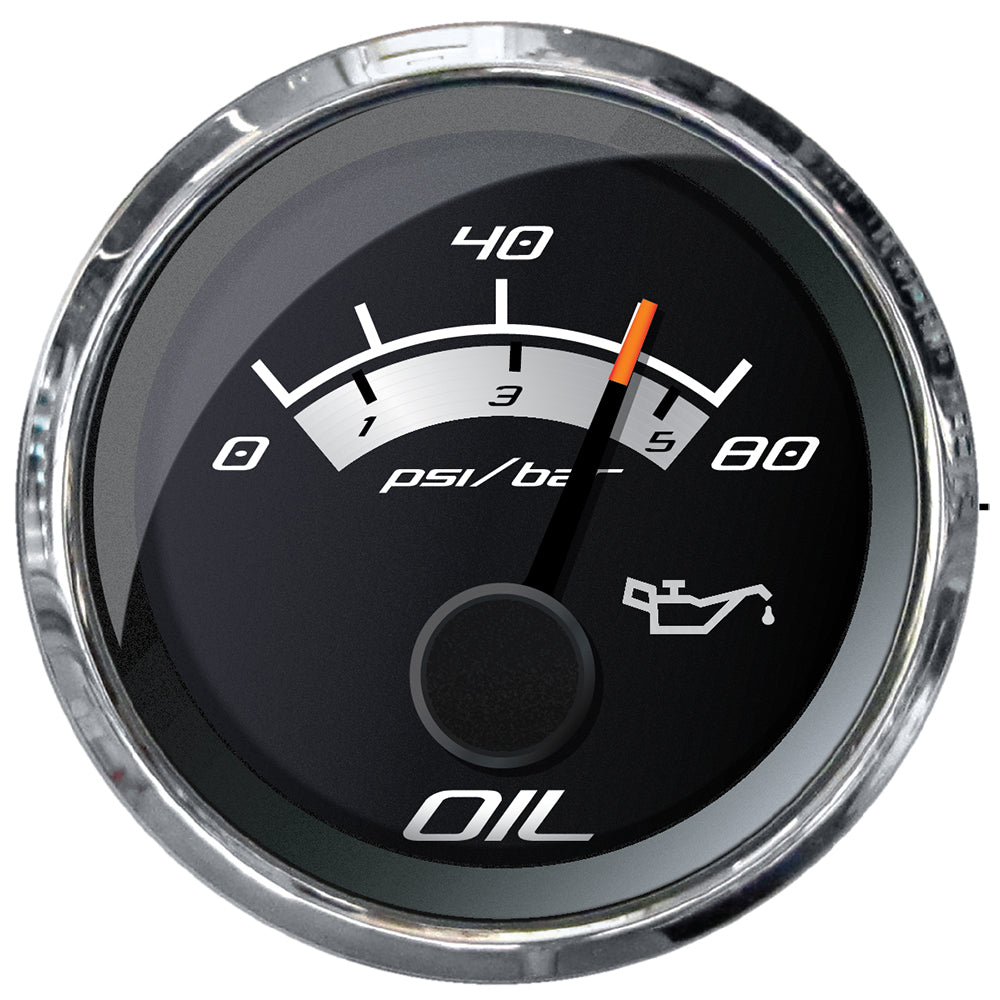 Manómetro de presión de aceite Faria Platinum de 2" - 80 PSI