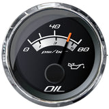 Manómetro de presión de aceite Faria Platinum de 2" - 80 PSI