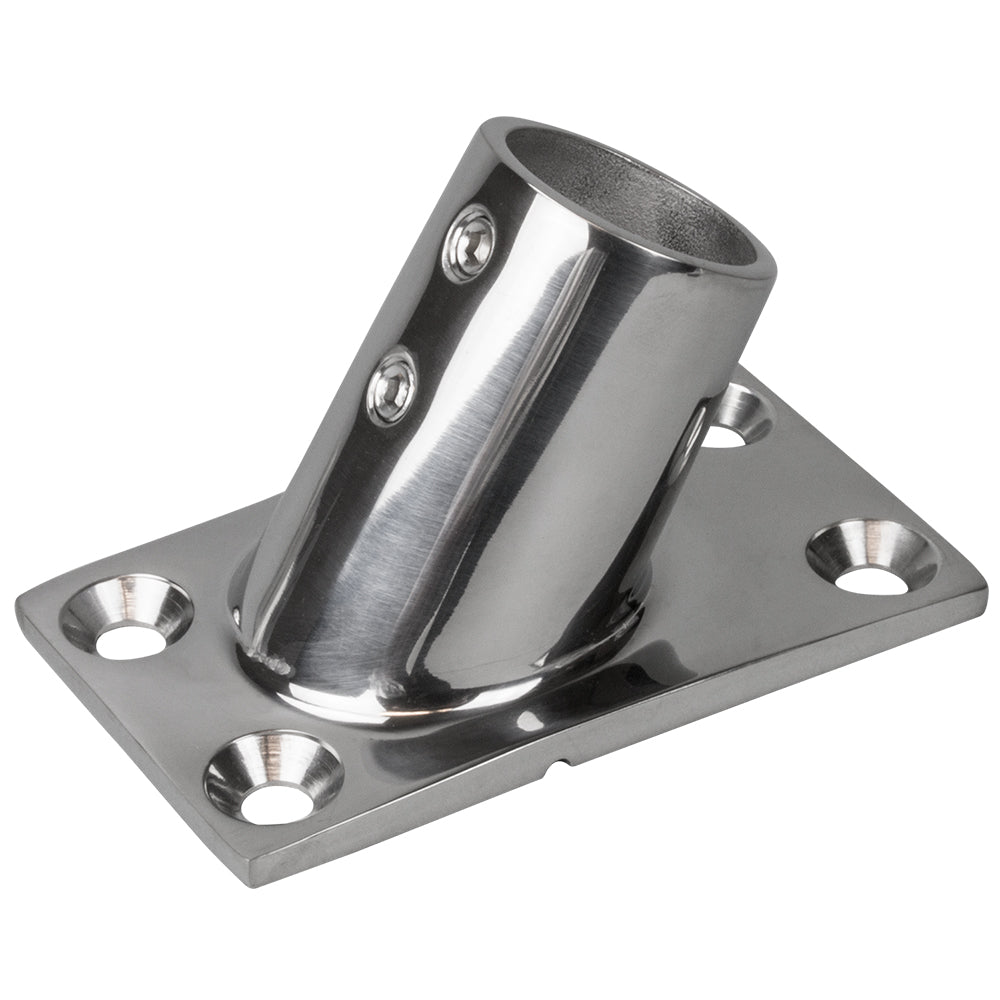 Base para barandilla Sea-Dog, base rectangular, 60°, acero inoxidable 316 - 1-7/8" x 3-1/4" - 1" DE