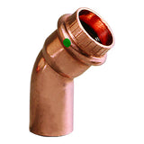 Codo de cobre Viega ProPress de 1" - 45° - Conexión Street/Press - Tecnología Smart Connect