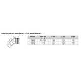 Viega ProPress - Codo de cobre de 2-1/2" a 45° - Conexión Street/Press - Tecnología Smart Connect