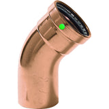 Viega ProPress - Codo de cobre de 2-1/2" a 45° - Conexión Street/Press - Tecnología Smart Connect