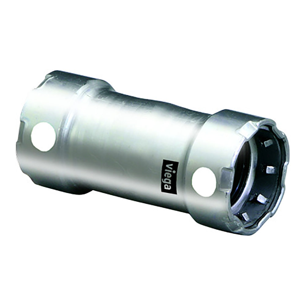 Acoplamiento Viega MegaPress de 1/2" de acero inoxidable 304 sin tope - Conexión de doble prensado - Tecnología Smart Connect