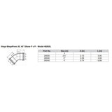 Codo de 45° de acero al carbono Viega MegaPress de 3" con FKM - Conexión de doble prensado - Tecnología Smart Connect