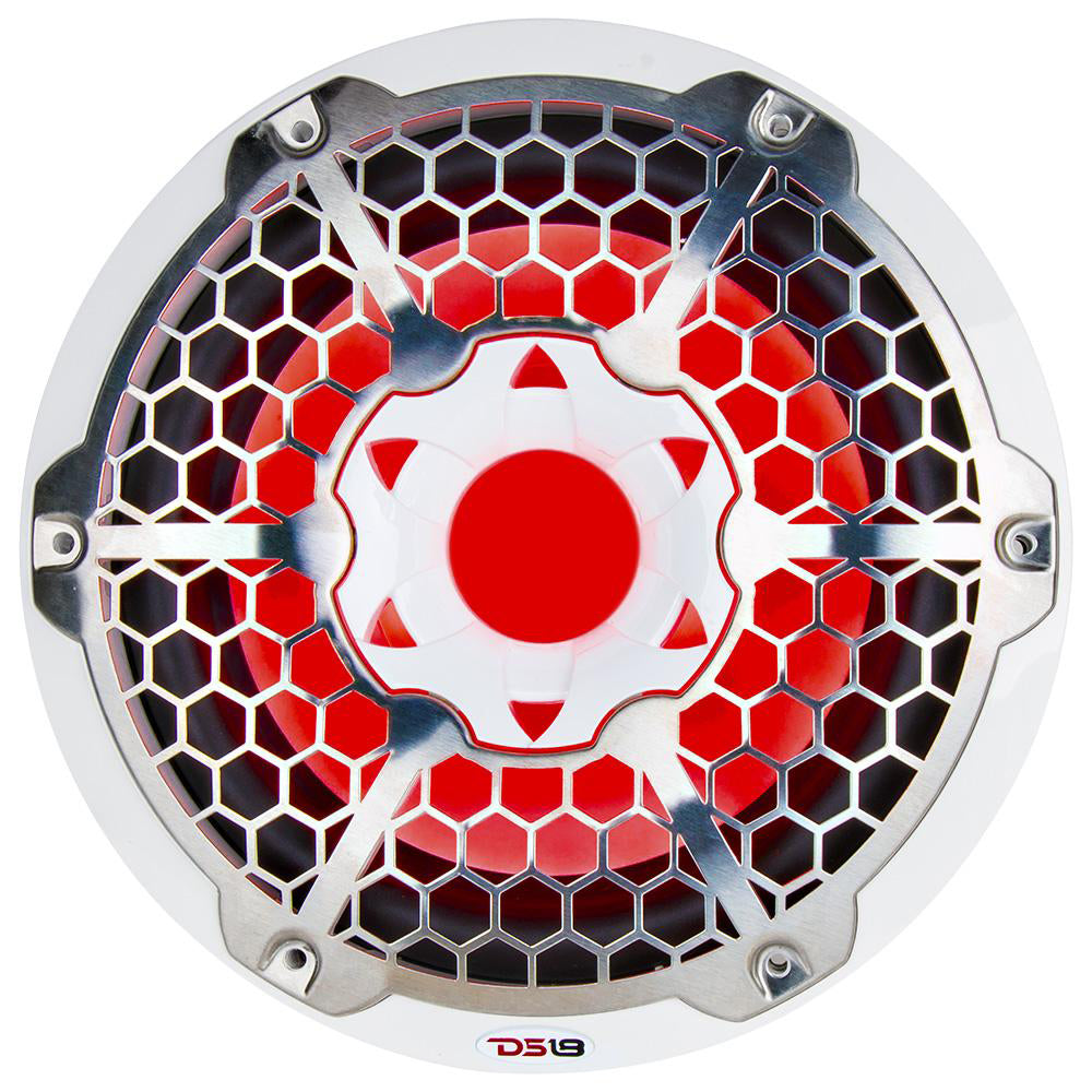 Subwoofer DS18 HYDRO de 10" con luces RGB - 600W - Blanco