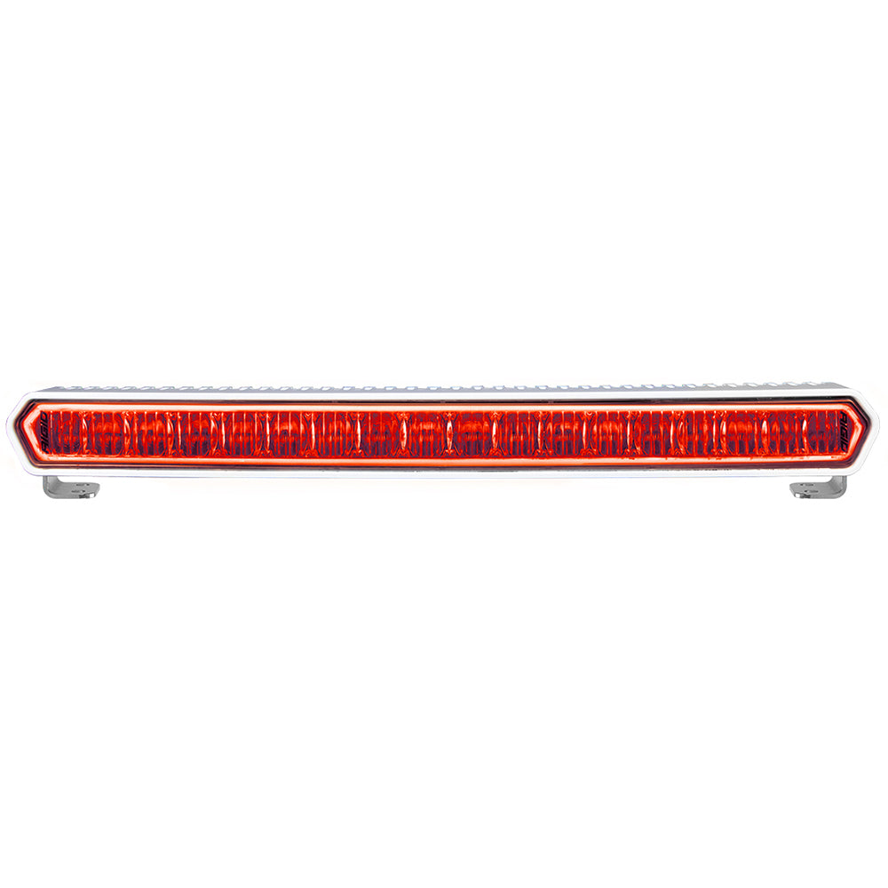 Barra de luces LED blanca RIGID Industries serie SR-L Marine de 20" con halo rojo