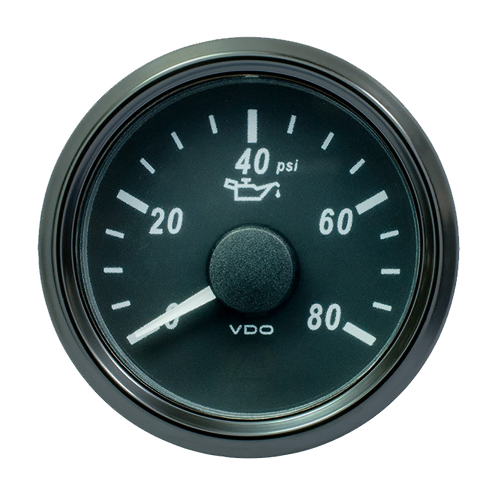 Manómetro de presión de aceite VDO SingleViu de 52 mm (2-1/16") - 80 PSI - 0-180 Ohm