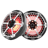 Altavoces marinos de 2 vías DS18 New Edition HYDRO de 8" con iluminación LED RGB de 375 W - Negros