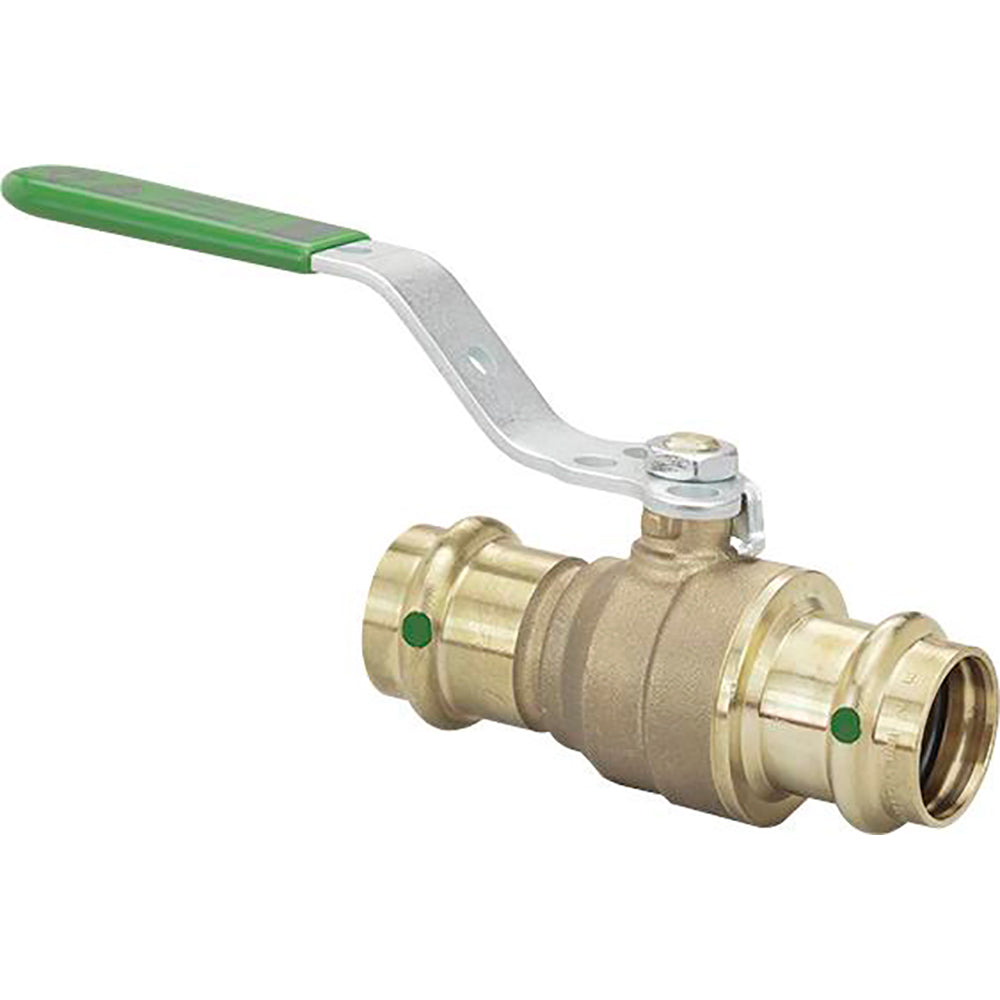 Válvula de bola Viega ProPress de 1-1/2" de bronce sin plomo con vástago de acero inoxidable - Conexión de doble prensado