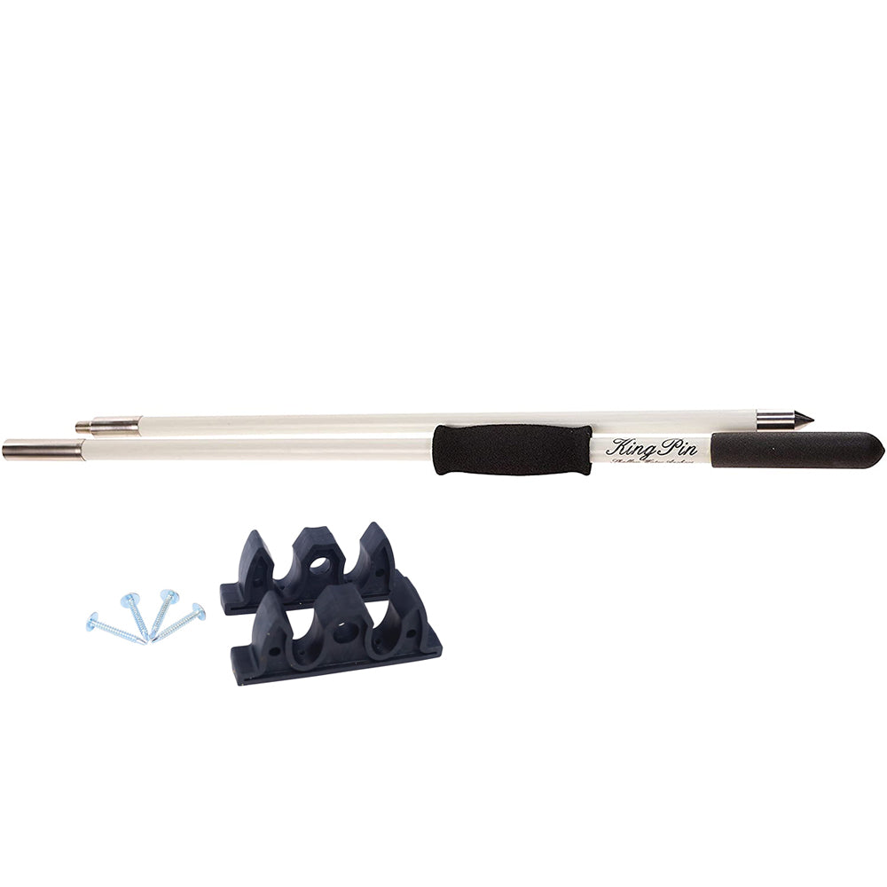 Pértiga de anclaje Panther King Pin de 12 pies - 2 piezas - Blanca