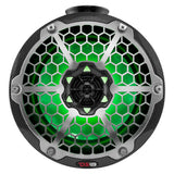 Torre de wakeboard DS18 HYDRO de 8" compacta con luz RGB - 375W - Fibra de carbono negra