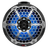 Torre de wakeboard DS18 HYDRO de 8" compacta con luz RGB - 375W - Fibra de carbono negra