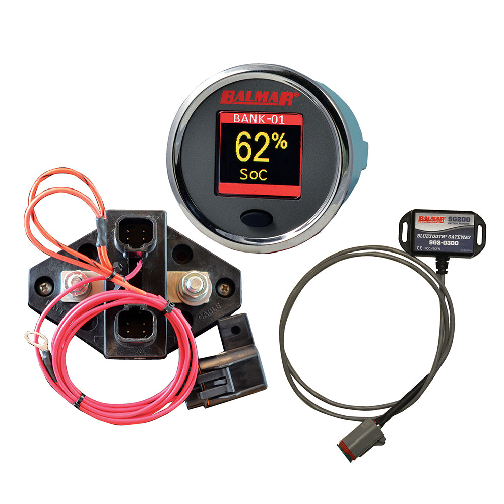 Kit de monitoreo de batería Balmar SG210 con pantalla, derivador y pasarela